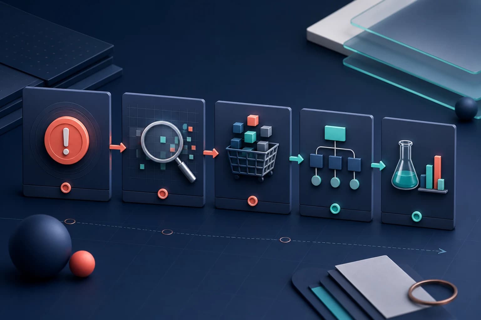 Ecommerce PPC triage workflow moving from urgent account risks to measured campaign tests